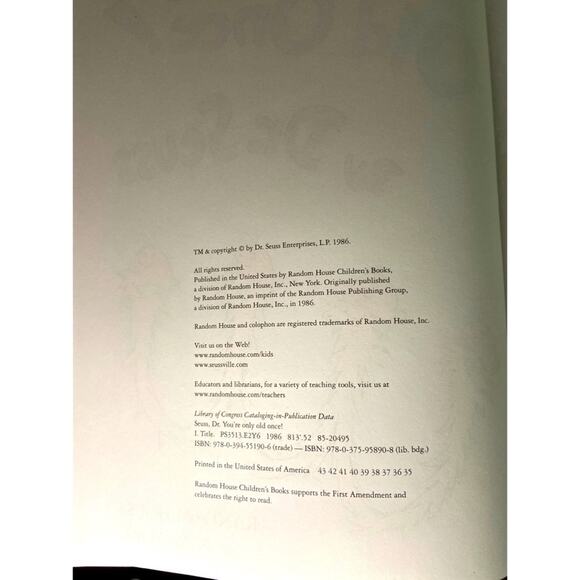 Dr. Seuss Hard Cover You’re Only Old Once A Book For Obsolete Children - Picture 4 of 5